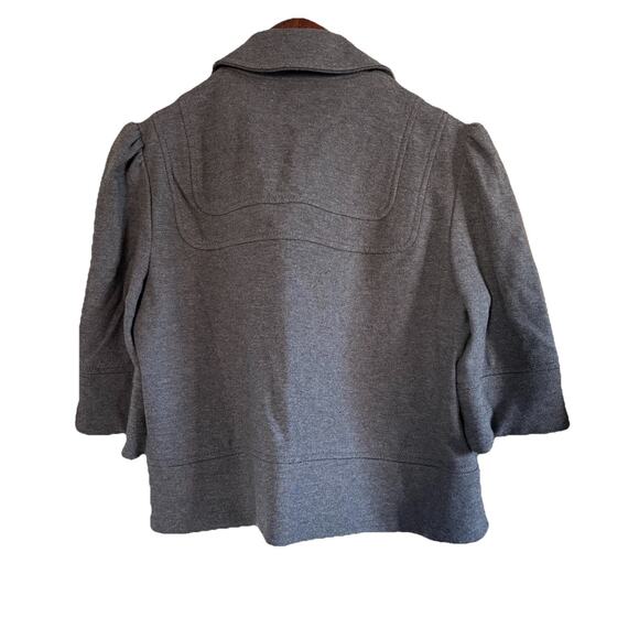 French Connection 3/4 Sleeve Gray Cotton 3 Button Short Jacket Size 8 - Picture 2 of 13